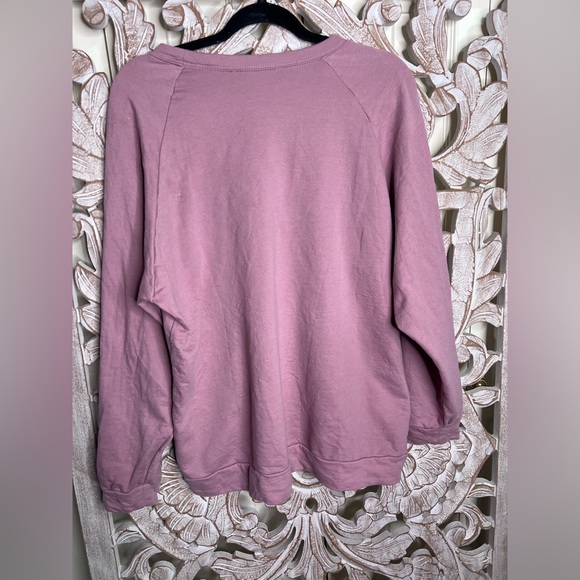 EUC Zenana Muave 100% Cotton Sweatshirt Sz Xl - Picture 4 of 4